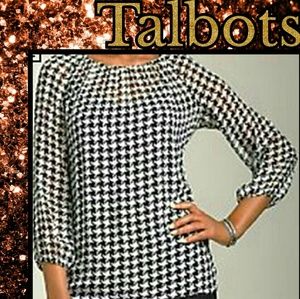 Talbots Houndstooth Sheer Silk Blouse